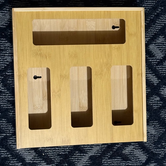 NEW SpaceAid Bag Storage Bamboo Organizer - Gallon, quart, sandwich & snack - Picture 1 of 4